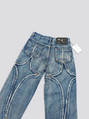 Thug Club Flame Stitch Wide-Leg Jeans