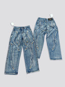 Thug Club Flame Stitch Wide-Leg Jeans