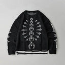 Thug Club moon and dagger embroidered sweater in black