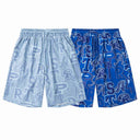 Trapstar allover wordmark shorts in ice blue and blue