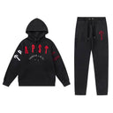 Trapstar arch logo hoodie and joggers in black with red lettering