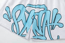 Syna World Logo Tee & Shorts Set — White & Light Blue