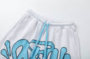 Syna World Logo Tee & Shorts Set — White & Light Blue