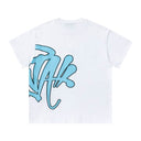 Syna World Logo Tee & Shorts Set — White & Light Blue