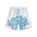 Syna World Logo Tee & Shorts Set — White & Light Blue
