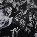 Valley Casper Haunted House Zip Hoodie — Black, product photo 7