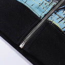 Valley Dreams Graffiti Mural Zip Hoodie — Washed Black, product photo 6