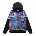 Valley Dreams Graffiti Mural Zip Hoodie — Washed Black, product photo 2