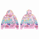 Valley All-Over Graffiti Zip Hoodie - Pink, Blue & Green, product photo 6