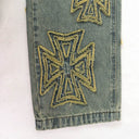 Valley Gold Cross Patch Jeans — Light Wash