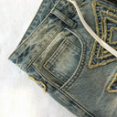 Valley Gold Cross Patch Jeans — Light Wash