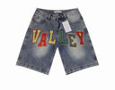 Valley Varsity Denim Shorts — Light Wash in Blue / Multicolor / Red / Green / Yellow, product photo 2