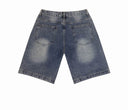 Valley Varsity Denim Shorts — Light Wash in Blue / Multicolor / Red / Green / Yellow, product photo 3