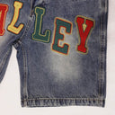 Valley Varsity Denim Shorts — Light Wash in Blue / Multicolor / Red / Green / Yellow, product photo 5