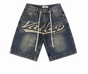 Valley Chain-Stitch Denim Shorts in Blue, product photo 2