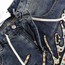 Valley Chain-Stitch Denim Shorts in Blue, product photo 6