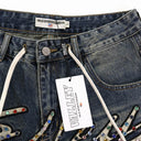 Valley Chain-Stitch Denim Shorts in Blue, product photo 7