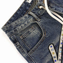 Valley Chain-Stitch Denim Shorts in Blue, product photo 9