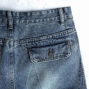 Shorts de mezclilla con pedrería iridiscente Valley