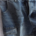 Valley Iridescent Rhinestone Denim Shorts