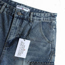 Shorts de mezclilla con pedrería iridiscente Valley