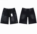 Valley Rhinestone Pinstripe Denim Shorts