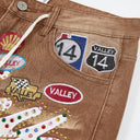 Valley Patchwork Baggy Shorts in Blue / Black / Geometric / Brown / Multicolor, product photo 11