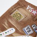 Valley Patchwork Baggy Shorts in Blue / Black / Geometric / Brown / Multicolor, product photo 12