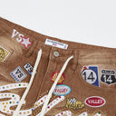 Valley Patchwork Baggy Shorts in Blue / Black / Geometric / Brown / Multicolor, product photo 19