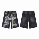 Valley Patchwork Baggy Shorts in Blue / Black / Geometric / Brown / Multicolor, product photo 6