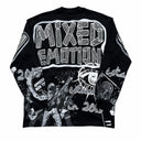 Mixed Emotion Astronaut Guitar Graphic Long Sleeve Tee — Black