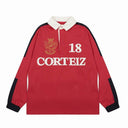 Corteiz "18" Rugby Shirt in Red / Black, product photo 3