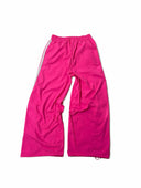 Adidas Bow-Stripe Wide Pants — Black & Pink