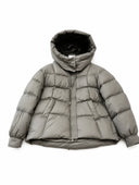 Max Mara Cropped Puffer Jacket — Ivory, Black & Taupe