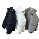 Ami Heart Logo Puffer Jacket — Black, White & Grey