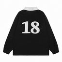 Corteiz "18" Rugby Shirt in Red / Black, product photo 6