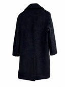 Max Mara Teddy Longline Coat — Black, Brown & Cream