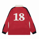 Corteiz "18" Rugby Shirt in Red / Black, product photo 4