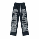 Mixed Emotion "EMOTION" Text Sweatpants — Black