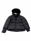 Max Mara Cropped Puffer Jacket — Ivory, Black & Taupe