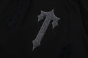 Conjunto de camiseta y pantalones cortos bordados en tono "It's A Secret" de Trapstar — Negro