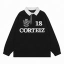 Corteiz "18" Rugby Shirt in Red / Black, product photo 5