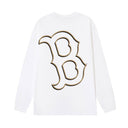 MLB Outline Logo Long Sleeve — NY & Boston in Black / White, front view