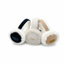 UGG Sheepskin Earmuffs in White / Black / Brown, front view