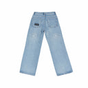 Thug Club Star Stitch Wide-Leg Jeans — Light Blue