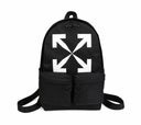 Off-White "Arrows" Backpack — Black, front view