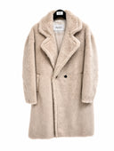 Max Mara Teddy Longline Coat — Black, Brown & Cream