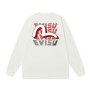 Evisu Red Text Logo Long Sleeve Tee — Black & White