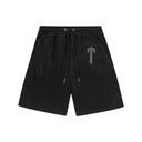 Trapstar "It's A Secret" Tonal Embroidered Tee & Shorts Set — Black