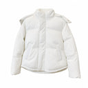 Ami Heart Logo Puffer Jacket — Black, White & Grey